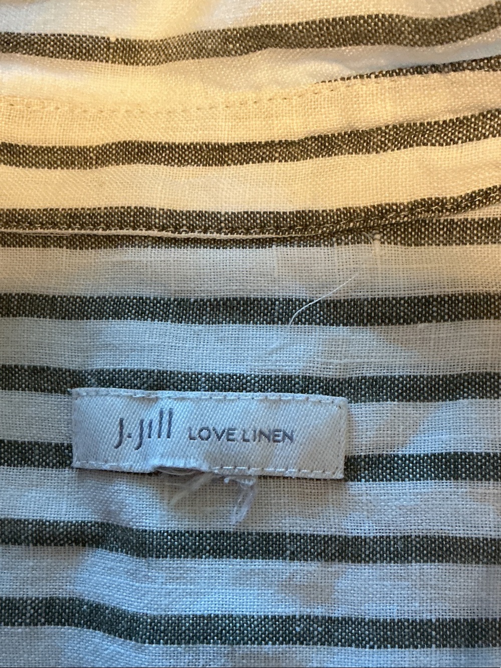 J. Jill Casual Striped Button-Down Shirt in White/Black L - Picture 2 of 7